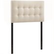 Modway Emily Twin Upholstered Polyester Fabric Headboard in Ivory