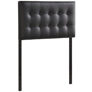 Modway Emily Twin Modern Style Upholstered Faux Leather Headboard in Black