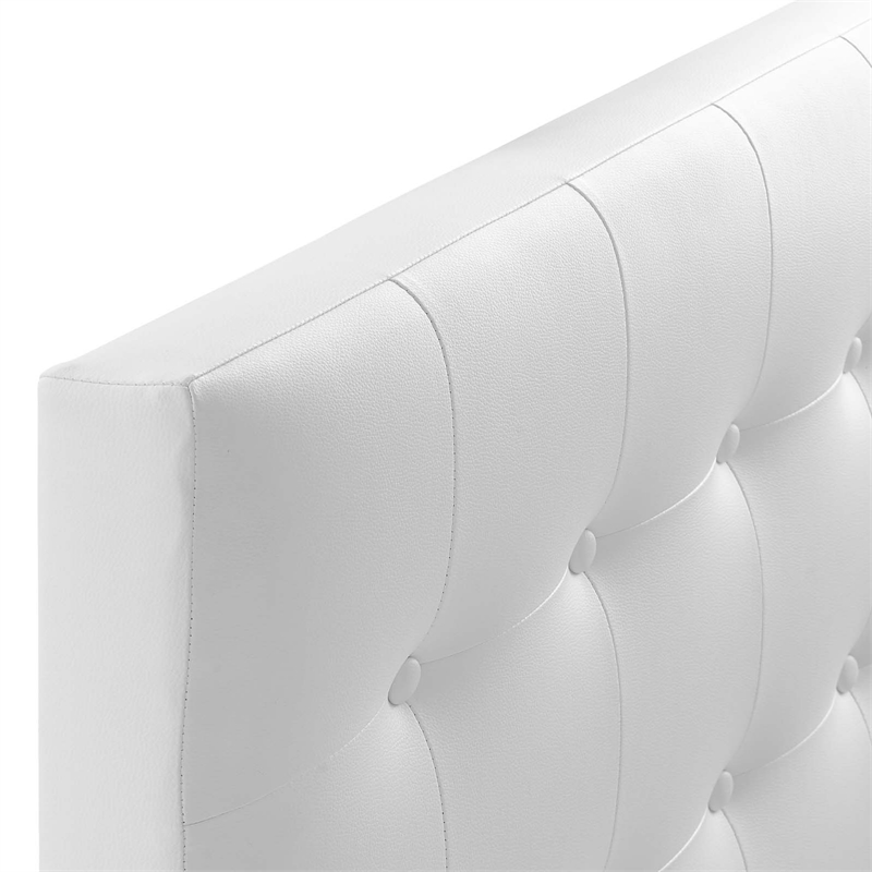Modway Emily Twin Modern Style Upholstered Faux Leather Headboard in White