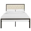 Modway Mia Full Tufted Panel Bed in Brown and Beige