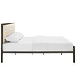 Modway Mia Tufted Fabric Platform Queen Bed in Brown/Beige