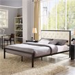 Modway Mia Tufted Fabric Platform Queen Bed in Brown/Beige