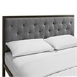 Modway Mia Queen Powder-coated Steel and Fabric Bed in Brown/Gray