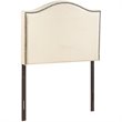 Modway Curl Twin Nailhead Upholstered Linen Fabric Headboard in Ivory
