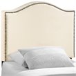 Modway Curl Twin Nailhead Upholstered Linen Fabric Headboard in Ivory