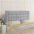 Modway Tinble Queen Upholstered Linen Fabric Solid Wood Headboard in Sky Gray