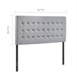 Modway Tinble Queen Upholstered Linen Fabric Solid Wood Headboard in Sky Gray