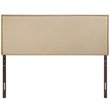 Modway Region Nailhead Queen Upholstered Linen Fabric Headboard in Cafe Brown