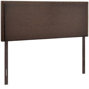Modway Region Linen Fabric Upholstered Queen Headboard in Dark Brown