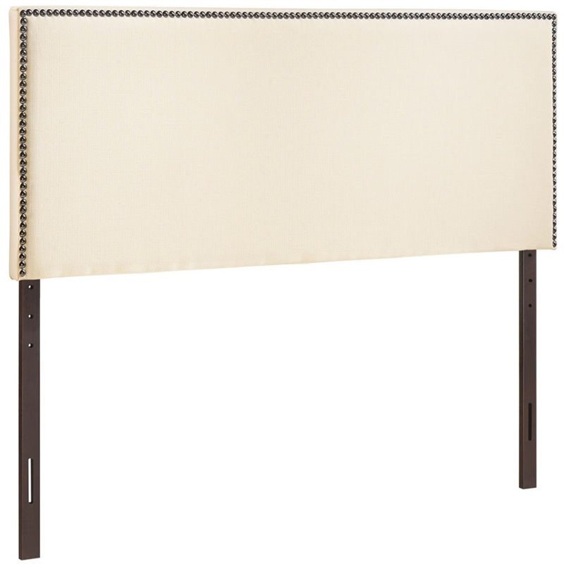 Modway Region Linen Fabric Upholstered Queen Headboard in Ivory