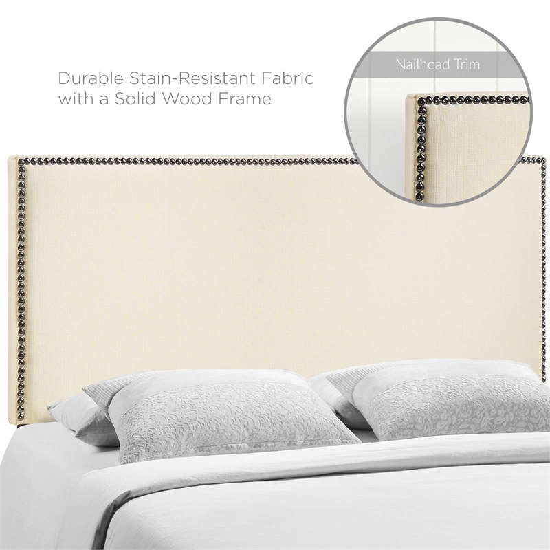 Modway Region Linen Fabric Upholstered Full Headboard in Ivory