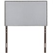 Modway Region Nailhead Twin Upholstered Linen Fabric Headboard in Sky Gray