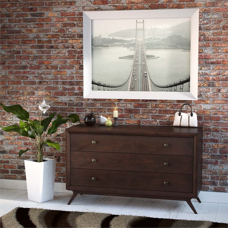 Modway Tracy Modern Style MDF and Rubberwood Dresser in Cappuccino