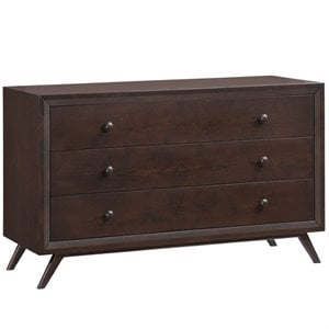 Modway Tracy Modern Style MDF and Rubberwood Dresser in Cappuccino