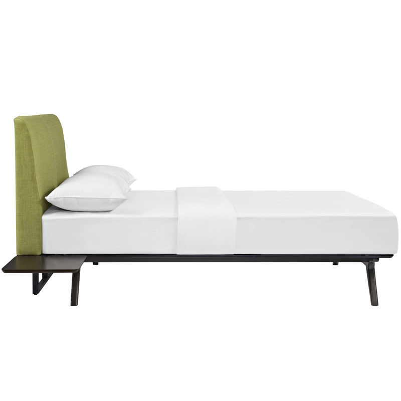 Modway Tracy 3-Piece MDF and Rubberwood Queen Bedroom Set in Cappuccino/Green