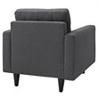 Modway Empress Modern Upholstered Fabric Tufted Armchair in Gray