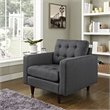 Modway Empress Modern Upholstered Fabric Tufted Armchair in Gray