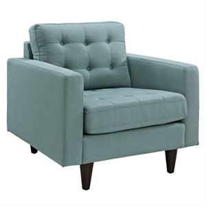 Modway Empress Modern Upholstered Fabric Armchair in Laguna Blue