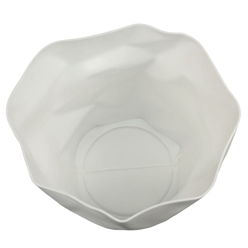 Modway Lava Modern Durable Plastic Trash Bin in White Finish