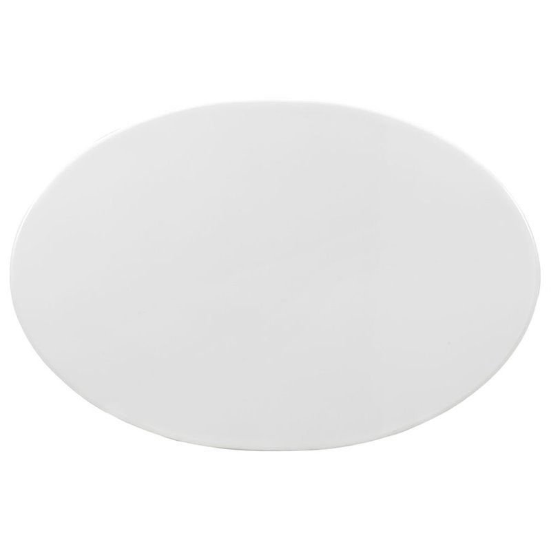Modway Lippa Modern Oval-Shaped Wood & Metal Coffee Table in White