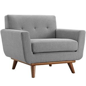 Modway Engage Upholstered Fabric Armchair in Expectation Gray