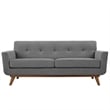 Modway Engage Upholstered Fabric Loveseat in Expectation Gray