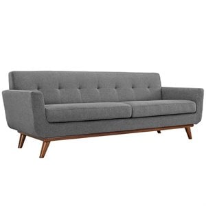 Modway Engage Modern Upholstered Fabric Sofa in Expectation Gray