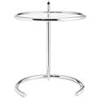 Modway Eileen Gray Modern Glass & Steel End Table in Chrome/Clear