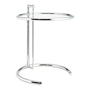 Modway Eileen Gray Modern Glass & Steel End Table in Chrome/Clear