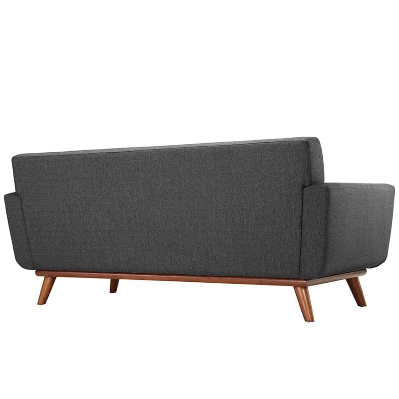 Modway Engage Modern Fabric 2-Piece Set with Loveseat & Armchair in Gray