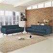 Modway Engage Modern Fabric 2-Piece Sofa Set with Loveseat in Azure Blue