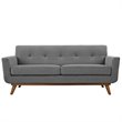 Modway Engage Modern Fabric 2-Piece Sofa Set with Loveseat in Expectation Gray