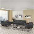 Modway Engage Modern Fabric 3-Piece Sofa Set with Loveseat & Armchair in Gray