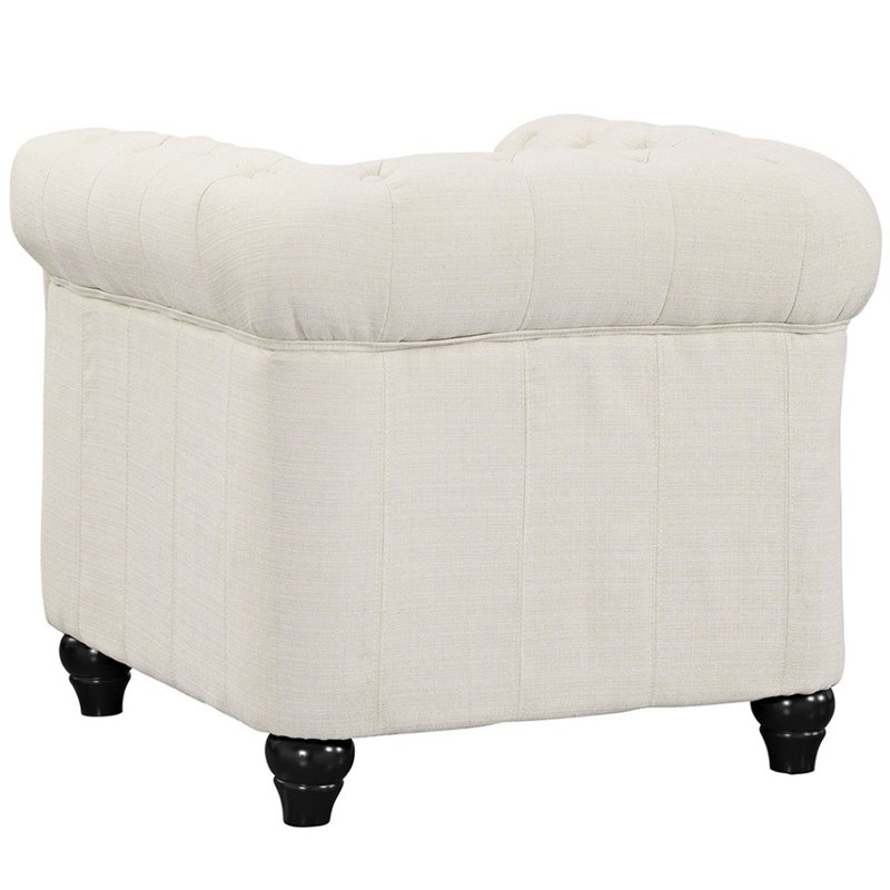 Earl Upholstered Fabric Armchair in Beige