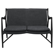 Modway Makeshift Fabric Loveseat in Black and Gray