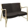 Modway Makeshift Fabric Loveseat in Natural and Brown