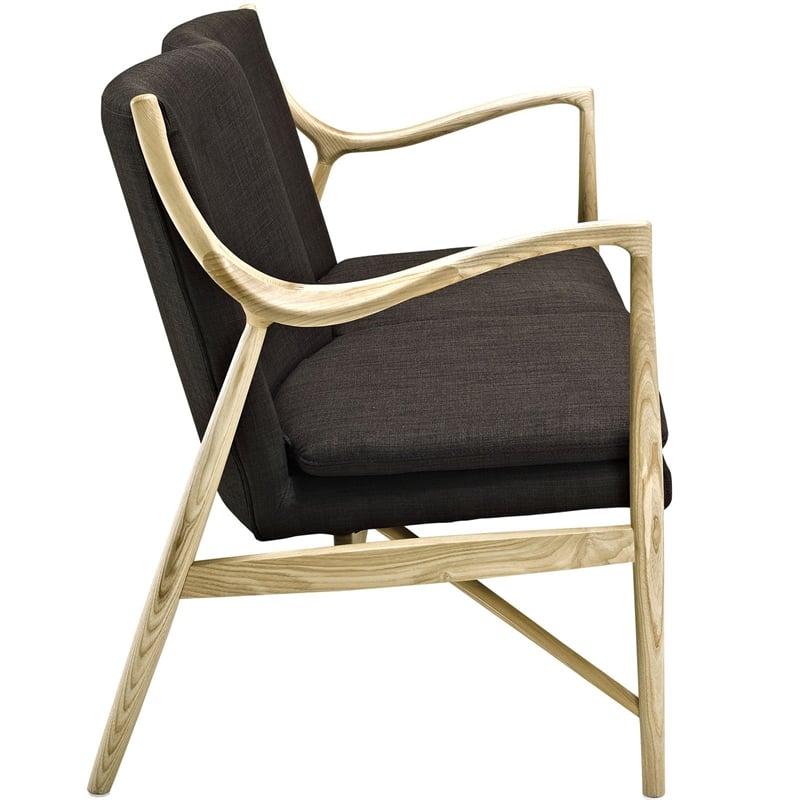 Modway Makeshift Fabric Loveseat in Natural and Brown