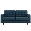 Modway Empress Modern Upholstered Fabric Loveseat in Azure Blue