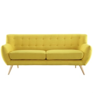Modway Remark Modern Upholstered Fabric Sofa in Sunny Yellow