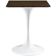 Modway Lippa Wood Top Bistro Table with Metal Base in Walnut/White