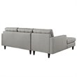 Modway Empress Upholstered Fabric Left-Facing Sectional Sofa in Light Gray