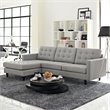Modway Empress Upholstered Fabric Left-Facing Sectional Sofa in Light Gray