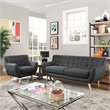 Modway Remark 2-Piece Fabric and Rubberwood Living Room Set in Gray