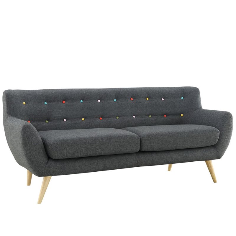 Modway Remark 2-Piece Fabric and Rubberwood Living Room Set in Gray