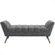 Modway Response Medium Modern Finely Upholstered Fabric Bench in Gray