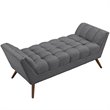 Modway Response Medium Modern Finely Upholstered Fabric Bench in Gray