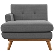 Modway Engage Left-Facing Upholstered Fabric and Wood Chaise in Gray