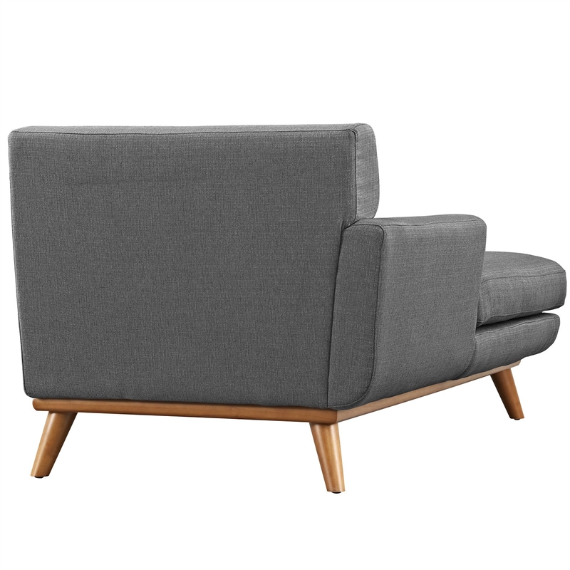 Modway Engage Left-Facing Upholstered Fabric and Wood Chaise in Gray