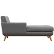 Modway Engage Left-Facing Upholstered Fabric and Wood Chaise in Gray