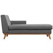 Modway Engage Right-Facing Upholstered Fabric and Wood Chaise in Gray